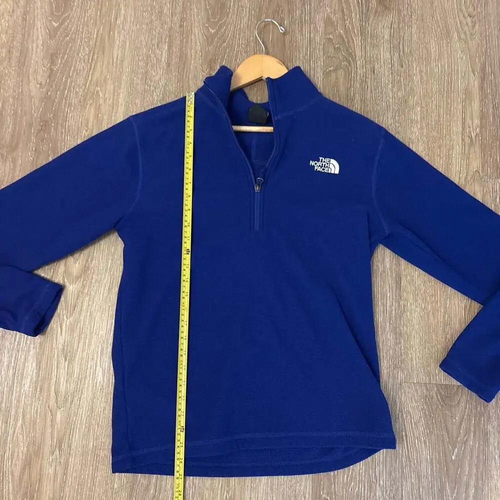 The North Face Men's Blue Waffle Knit Grid Fleece FullZip Pullover Size M
